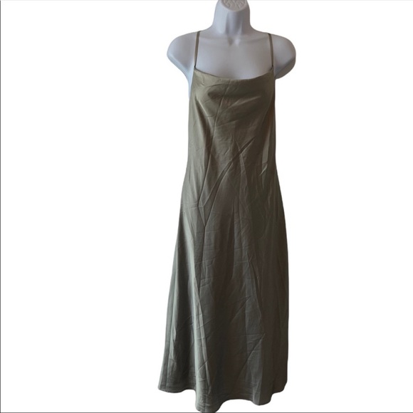 Show Me Your Mumu Verona Cowl Dress in Moss Green Luxe Satin, size M, NWT - Picture 2 of 6